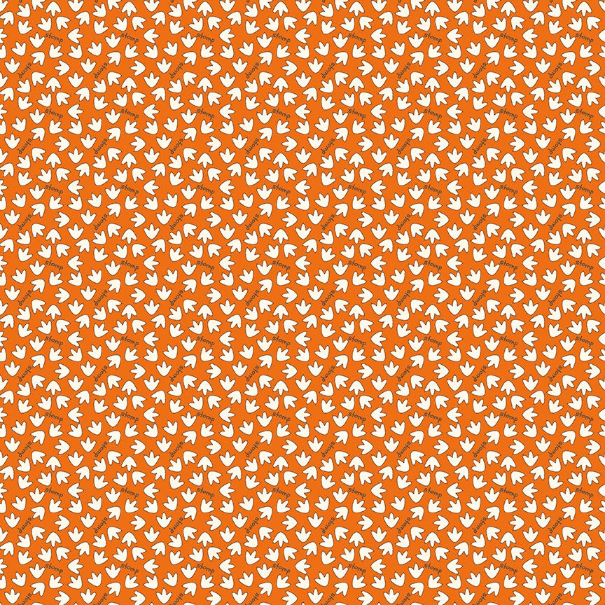 Eat Your Veggies Tracks Orange by Sandy Gervais for Riley Blake Fabrics C11116-ORANGE