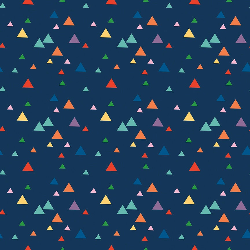 Fisher-Price Let's Play Triangles Navy for Riley Blake Fabrics C11884-NAVY