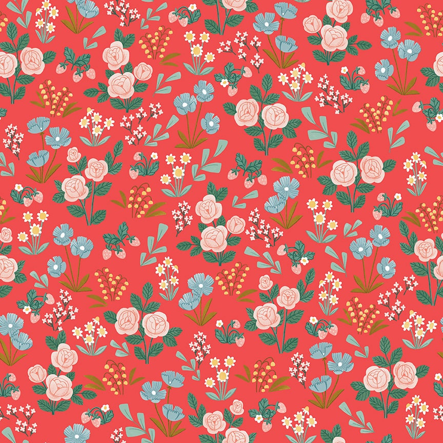 Sweet Picnic Meadow Poppy by Natàlia Juan Abelló for Riley Blake Designs C12091-POPPY