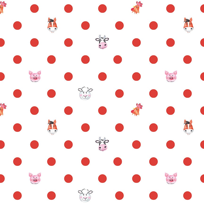 Coloring on the Farm by Crayola Dots White for Riley Blake Fabrics C12233-WHITE