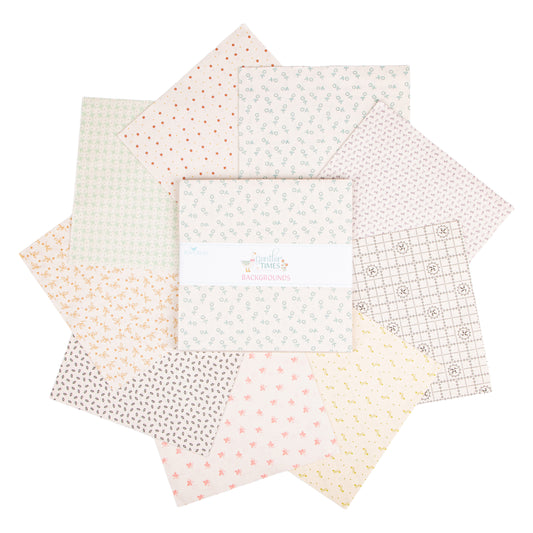 Gentler Times Backgrounds Layer Cake (10" squares) by Lori Holt by Riley Blake Designs - 42 pieces assorted 10-16470B-42