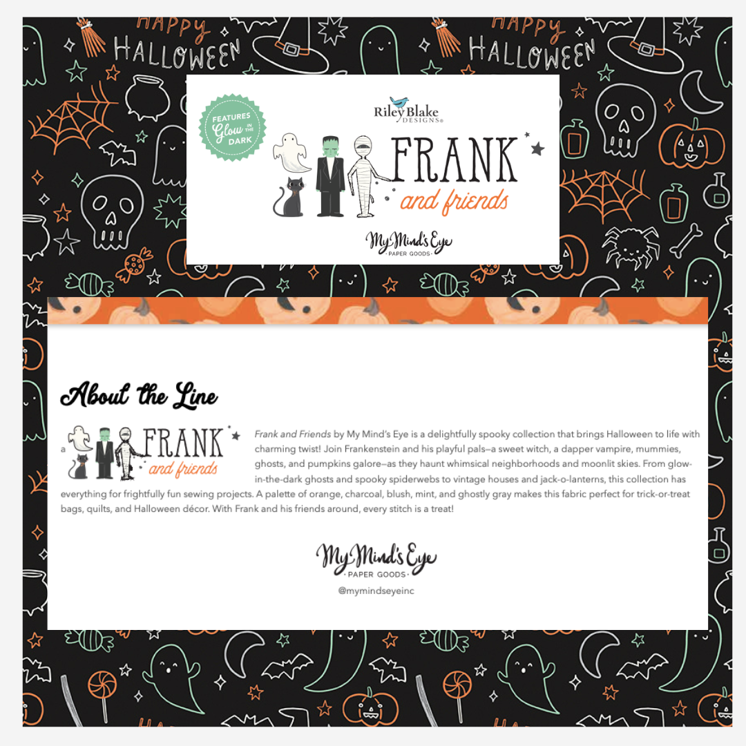 Frank and Friends Curated Half Yard and Fat Quarter Bundles (8 fabrics) by My Mind's Eye for Riley Blake Fabrics