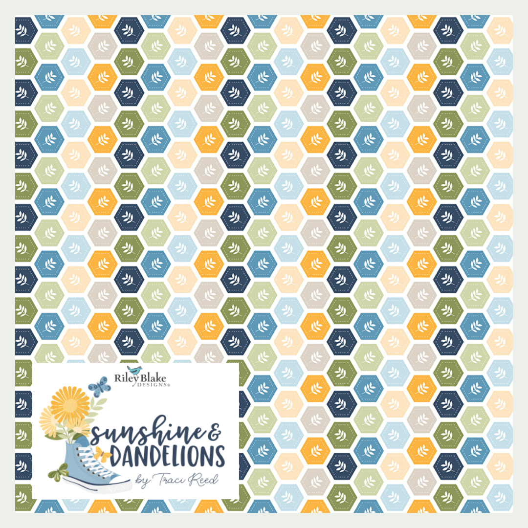 Sunshine & Dandelions Curated 9 fabric bundle by Traci Reed for Riley Blake Designs, Half Yard and Fat Quarter Bundles
