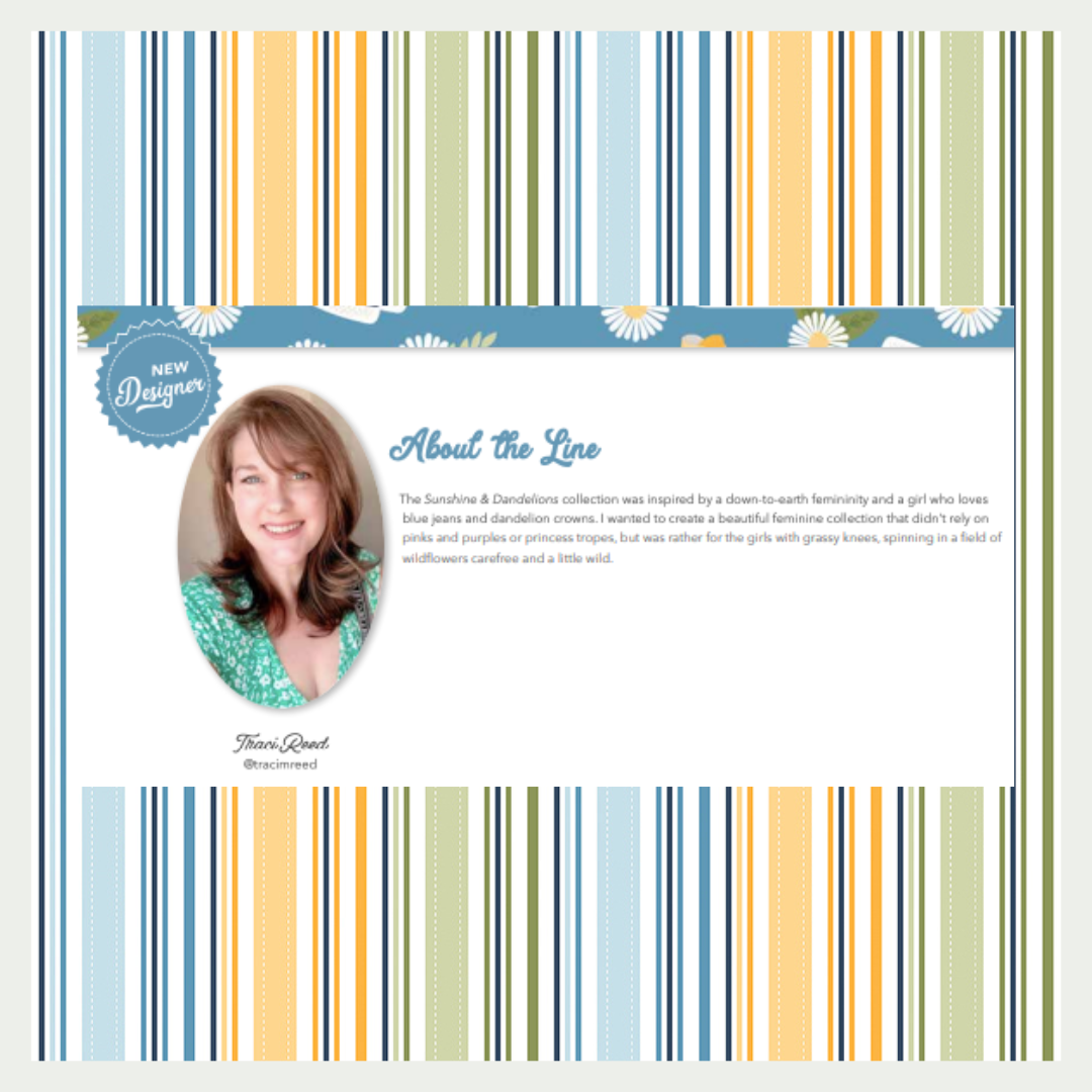 Sunshine & Dandelions Curated 9 fabric bundle by Traci Reed for Riley Blake Designs, Half Yard and Fat Quarter Bundles