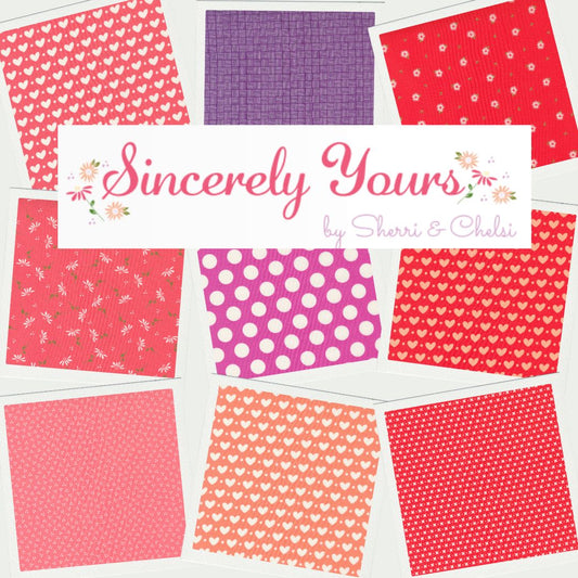 Sincerely Yours by Sherri and Chelsi for Moda Fabrics, Curated Half Yard and Fat Quarter Bundles (9 fabrics)