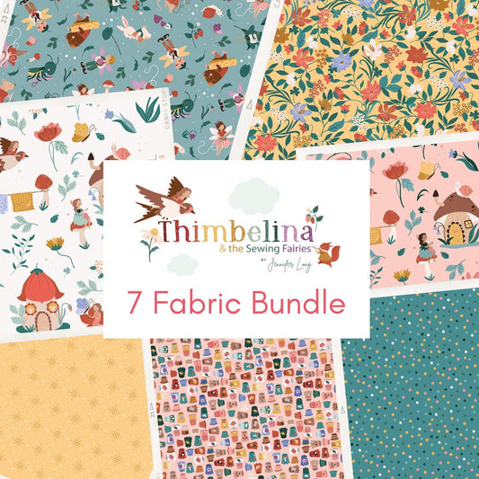 Thimbelina & the Sewing Fairies by Jennifer Long for Riley Blake Fabrics, Curated 7 Fabric Half Yard and Fat Quarter Bundles