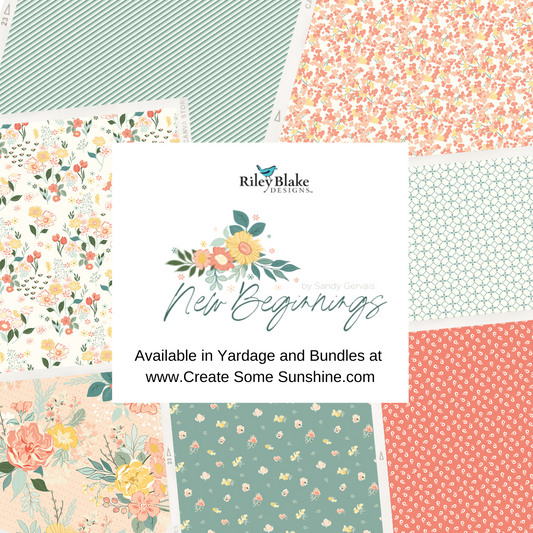 New Beginnings by Sandy Gervais Curated Fat Quarter and Half Yard Bundles (7 fabrics) by Riley Blake Designs
