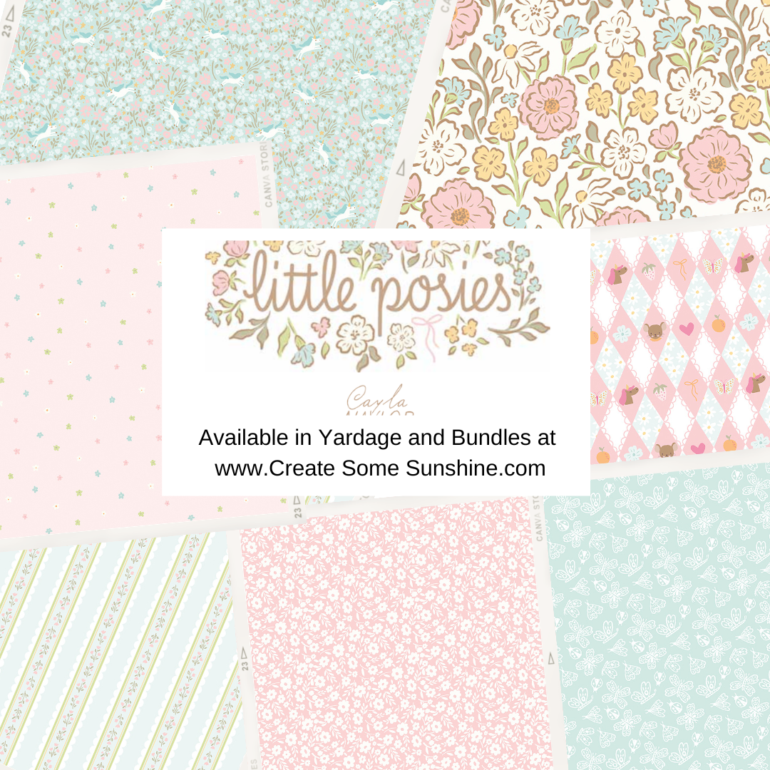 Little Posies by Cayla Naylor Curated Fat Quarter and Half Yard Bundles (7 fabrics) by Riley Blake Designs