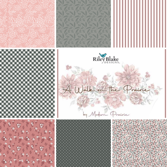 A Walk on the Prairie Curated Half Yard and Fat Quarter Bundles (7 fabrics) by Melissa Gilbert for Riley Blake Fabrics