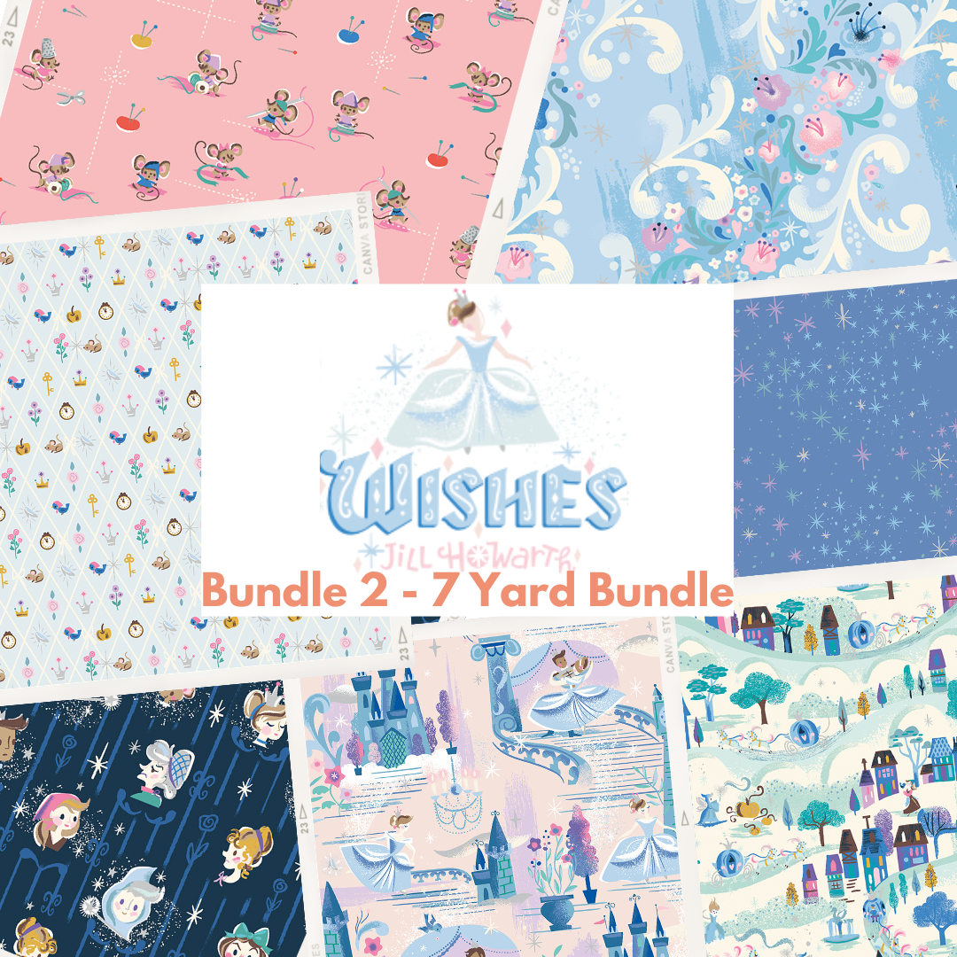 Wishes Bundle 2 by Jill Howarth Curated Fat Quarter and Half Yard Bundles (7 fabrics) by Riley Blake Designs