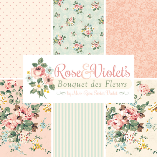 Rose & Violet's Bouquet des Fleurs Curated Half Yard and Fat Quarter Bundles (6 fabrics) for Riley Blake Fabrics