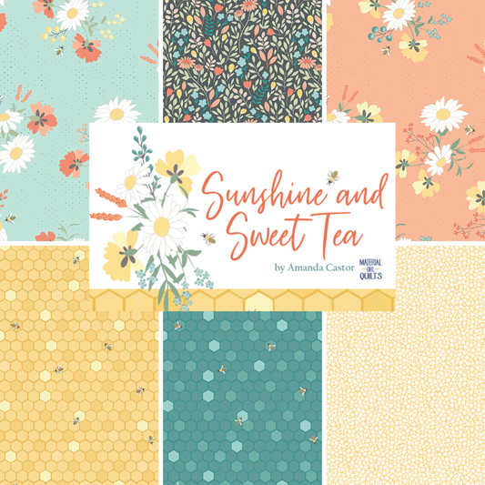 Sunshine and Sweet Tea Curated Fat Quarter and Half Yard Bundles (6 fabrics) for Riley Blake Fabrics C143