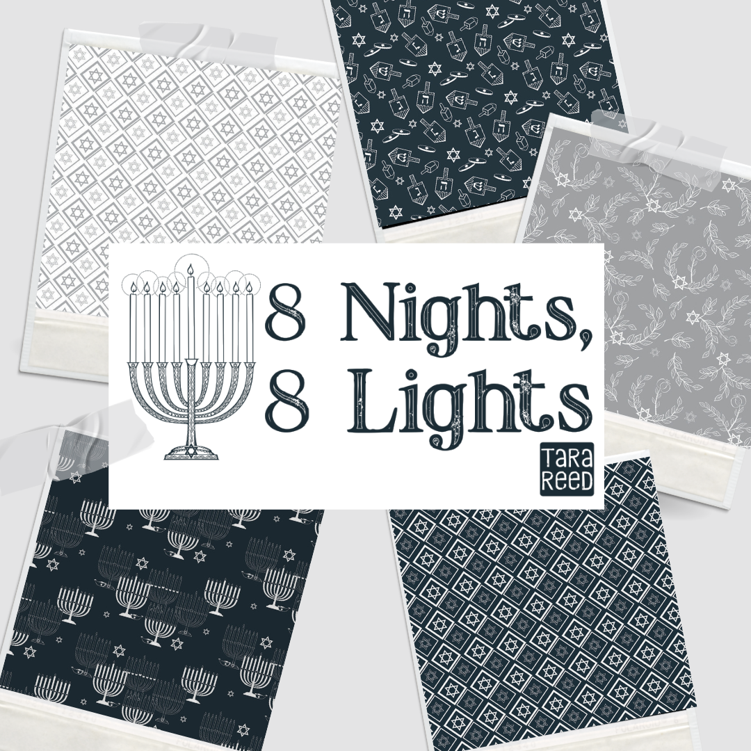 8 Nights, 8 Lights, Curated Half Yard and Fat Quarter Bundles (5 fabrics) by Tara Reed for Riley Blake Fabrics