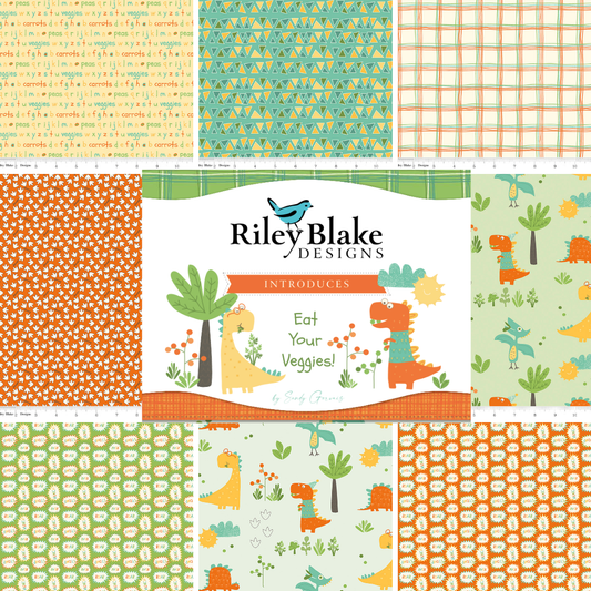 Eat Your Veggies! Curated Half Yard and Fat Quarter Bundles (8 fabrics) by Sandy Gervais for Riley Blake Fabrics