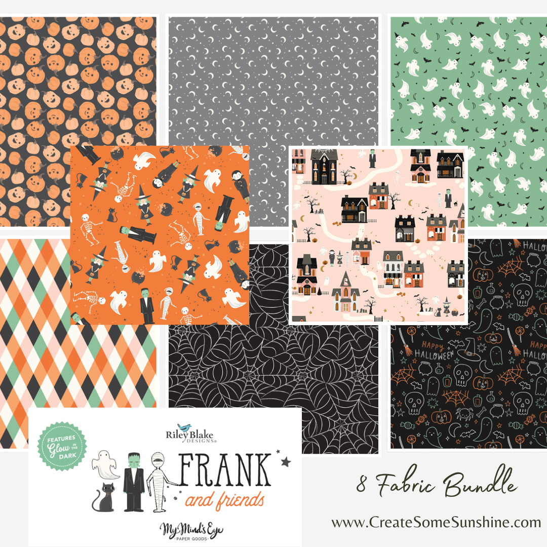 Frank and Friends Curated Half Yard and Fat Quarter Bundles (8 fabrics) by My Mind's Eye for Riley Blake Fabrics