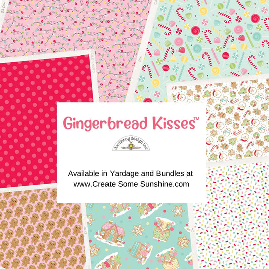 Gingerbread Kisses (7 fabrics) by Doodlebug Designs for Riley Blake Fabrics, Curated Half Yard and Fat Quarter Bundles