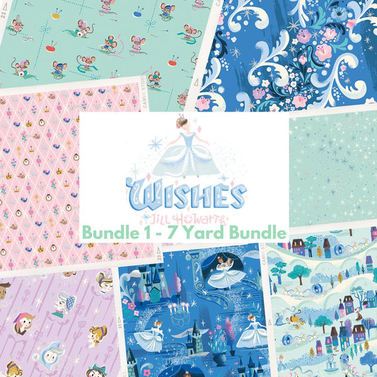 Wishes Bundle 1 by Jill Howarth Curated Fat Quarter and Half Yard Bundles (7 fabrics) by Riley Blake Designs