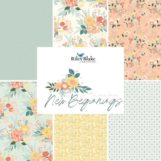 New Beginnings by Sandy Gervais Curated Fat Quarter and Half Yard Bundles (6 fabrics) by Riley Blake Designs