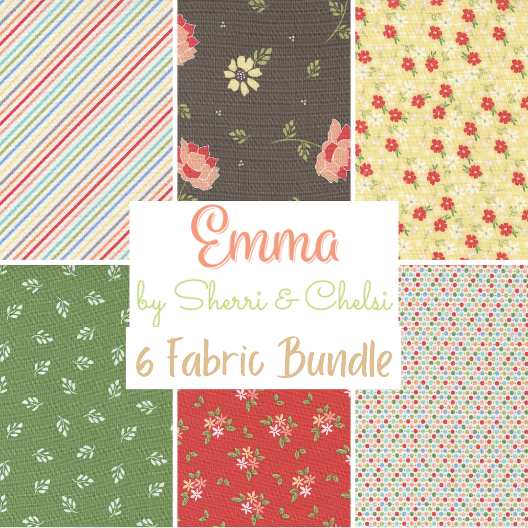 Emma 6 fabric Curated Half Yard and Fat Quarter Bundles by Sherri and Chelsi for Moda Fabrics