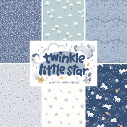 Twinkle Little Star by Natàlia Juan Abelló Curated Fat Quarter and Half Yard Bundles (6 fabrics) by Riley Blake Designs