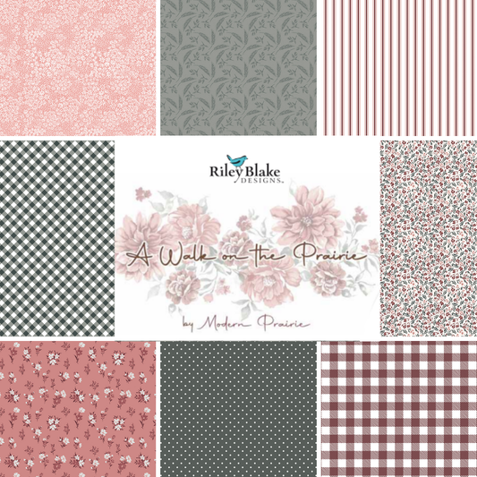 A Walk on the Prairie Curated Half Yard and Fat Quarter Bundles (8 fabrics) by Melissa Gilbert for Riley Blake Fabrics
