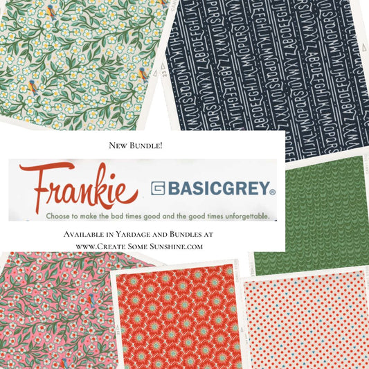 Frankie by BasicGrey for Moda Fabrics, Half Yard and Fat Quarter Bundles (6 fabrics)