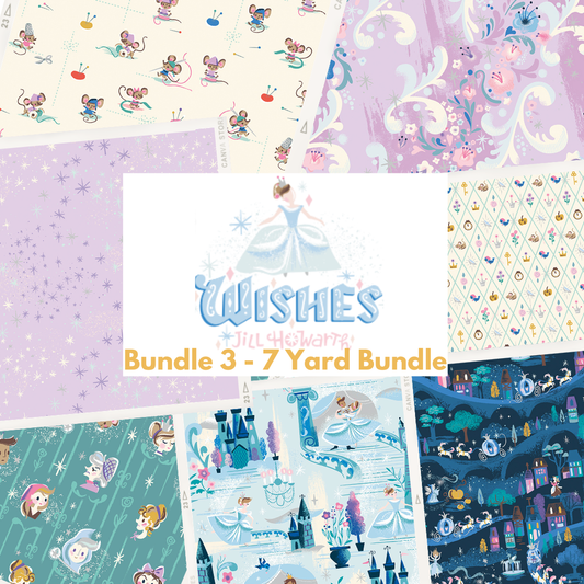 Wishes Bundle 3 by Jill Howarth Curated Fat Quarter and Half Yard Bundles (7 fabrics) by Riley Blake Designs