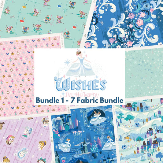 Wishes Bundle 1 by Jill Howarth Curated Fat Quarter and Half Yard Bundles (7 fabrics) by Riley Blake Designs