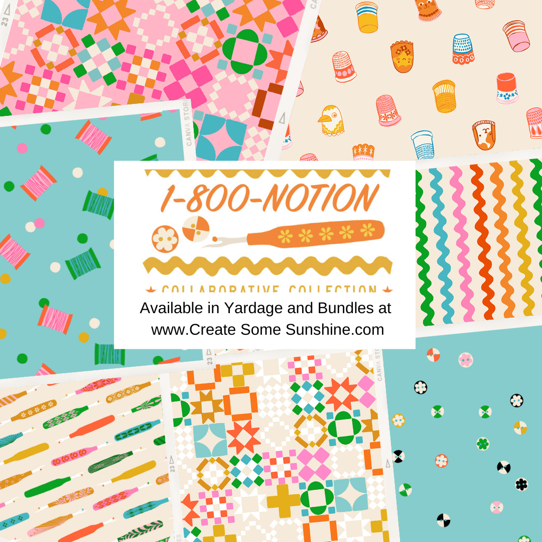 1 800 Notion by Ruby Star Society Curated Fat Quarter and Half Yard Bundles (7 fabrics)