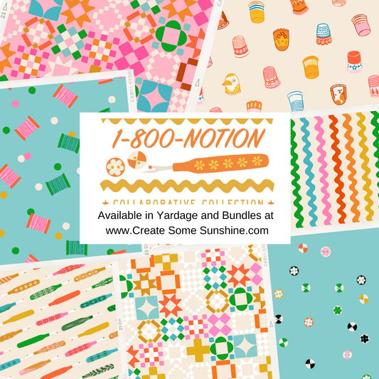 1 800 Notion by Ruby Star Society Curated Fat Quarter and Half Yard Bundles (7 fabrics)