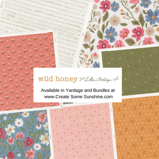 Wild Honey Curated Fat Quarter and Half Yard Bundle (7 fabrics) by Lella Boutique for Moda Fabrics