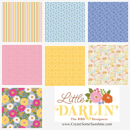 Little Darlin' for Riley Blake Fabrics (7 fabrics), Curated Half Yard and Fat Quarter Bundles