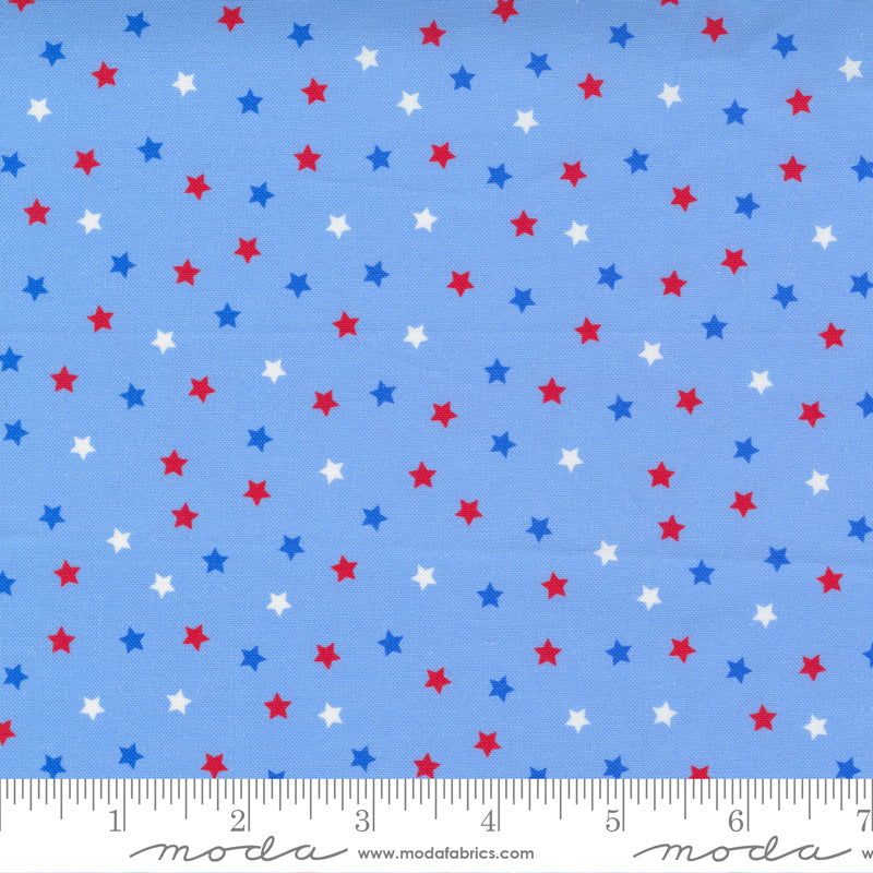 Holiday Essentials Americana Multi Stars Sky Blue by Stacy Iest Hsu and Moda Fabrics 20765 14