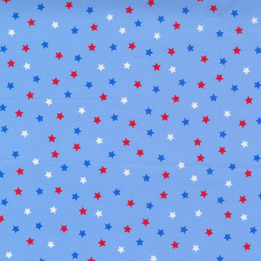 Holiday Essentials Americana Multi Stars Sky Blue by Stacy Iest Hsu and Moda Fabrics 20765 14