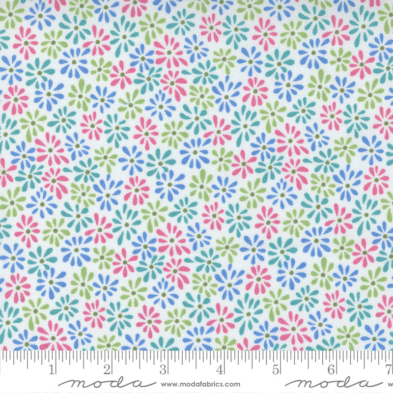 Picnic Pop Doodle Flowers Wow White by Me and My Sister Designs for Moda Fabrics 22438 11