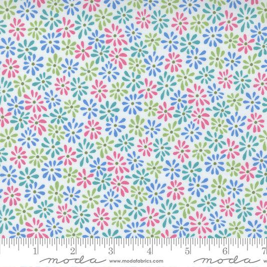 Picnic Pop Doodle Flowers Wow White by Me and My Sister Designs for Moda Fabrics 22438 11