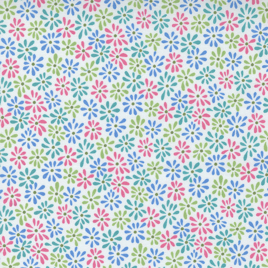 Picnic Pop Doodle Flowers Wow White by Me and My Sister Designs for Moda Fabrics 22438 11