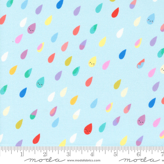 Whatever the Weather Rainbow Raindrops Blenders Rain Drops by Paper+Cloth of Moda Fabrics, 25141 12, 1/2 yard increments