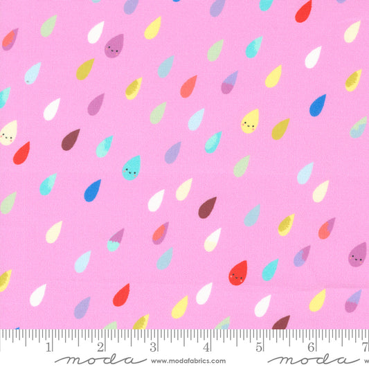 Whatever the Weather Rainbow Raindrops Blenders Rain Drops Lilac by Paper+Cloth of Moda Fabrics, 25141 16, 1/2 yard increments