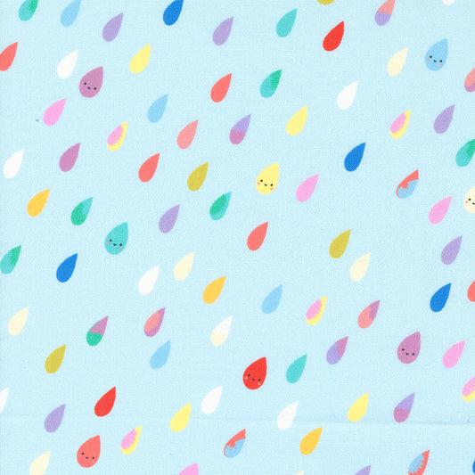 Whatever the Weather Rainbow Raindrops Blenders Rain Drops by Paper+Cloth of Moda Fabrics, 25141 12, 1/2 yard increments