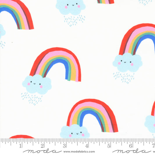 Whatever the Weather Papercut Rainbows Novelty Clouds by Paper+Cloth of Moda Fabrics, 25145 11, 1/2 yard increments