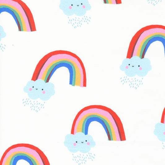 Whatever the Weather Papercut Rainbows Novelty Clouds by Paper+Cloth of Moda Fabrics, 25145 11, 1/2 yard increments