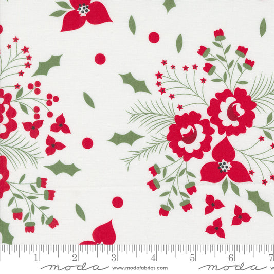 Starberry Holiday Rose Florals Off White by Corey Yoder of Moda Fabrics Fabric Yardage 29180 11, 1/2 yard increments