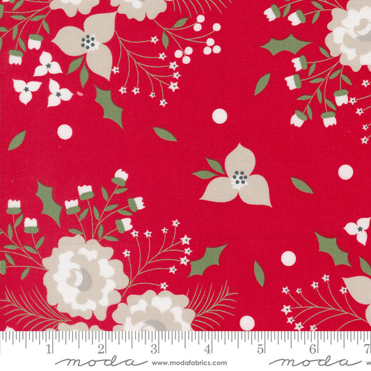 Starberry Holiday Rose Florals Red by Corey Yoder of Moda Fabrics Fabric Yardage 29180 12, 1/2 yard increments