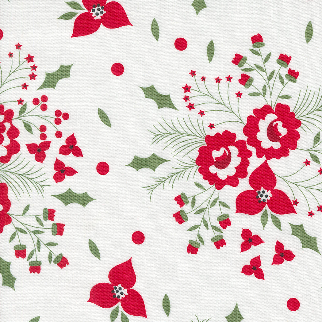 Starberry Holiday Rose Florals Off White by Corey Yoder of Moda Fabrics Fabric Yardage 29180 11, 1/2 yard increments