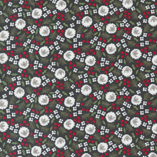 Starberry Wollen Small Floral Sheep Blender Charcoal by Corey Yoder of Moda Fabrics Fabric Yardage 29183 14, 1/2 yard increments