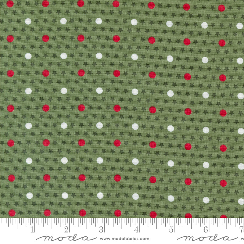 Starberry Polka Dot Stars Blender Green by Corey Yoder of Moda Fabrics Fabric Yardage 29186 13, 1/2 yard increments