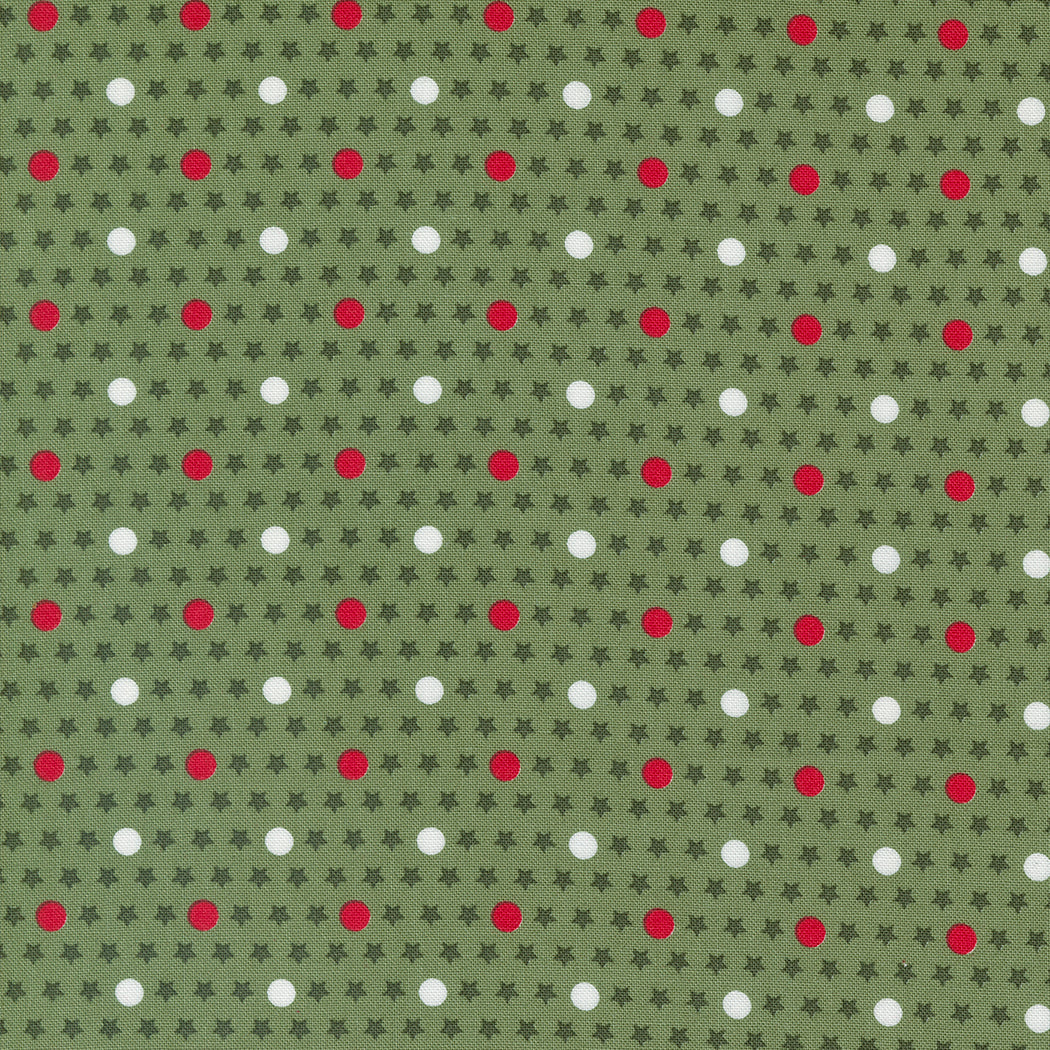 Starberry Polka Dot Stars Blender Green by Corey Yoder of Moda Fabrics Fabric Yardage 29186 13, 1/2 yard increments