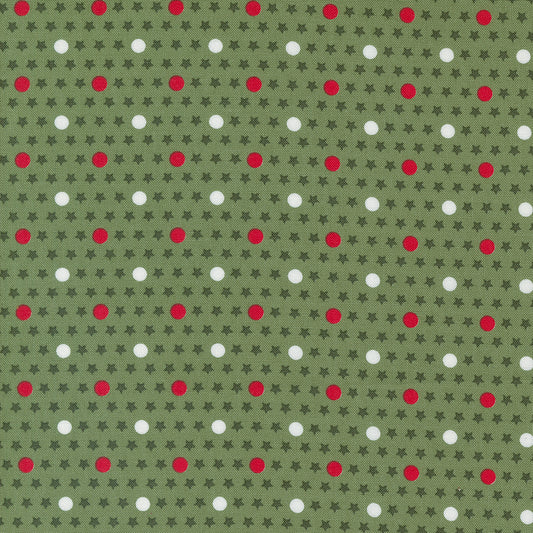 Starberry Polka Dot Stars Blender Green by Corey Yoder of Moda Fabrics Fabric Yardage 29186 13, 1/2 yard increments