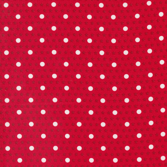 Starberry Polka Dot Stars Blender Red by Corey Yoder of Moda Fabrics Fabric Yardage 29186 22, 1/2 yard increments